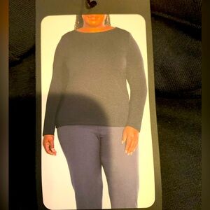 New Banana Republic Womens Long Sleeve Knit Shirt Top Black XXL